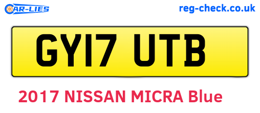 GY17UTB are the vehicle registration plates.