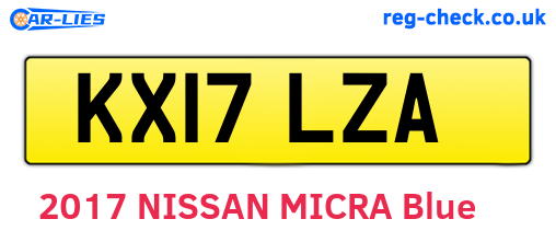 KX17LZA are the vehicle registration plates.
