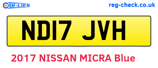 ND17JVH are the vehicle registration plates.