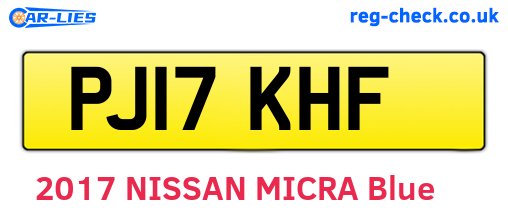 PJ17KHF are the vehicle registration plates.