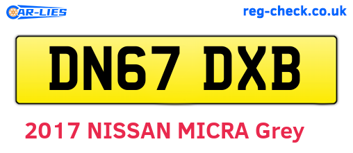 DN67DXB are the vehicle registration plates.