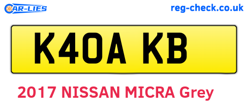 K40AKB are the vehicle registration plates.