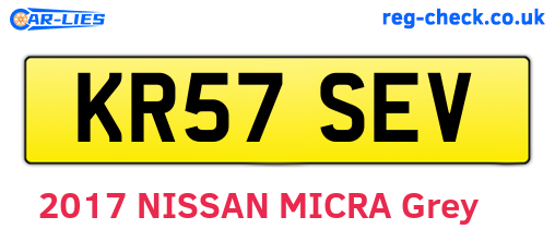 KR57SEV are the vehicle registration plates.