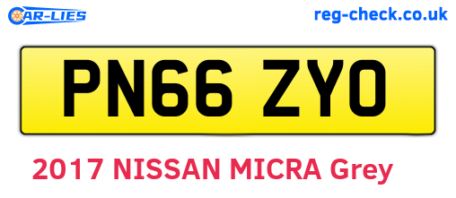 PN66ZYO are the vehicle registration plates.