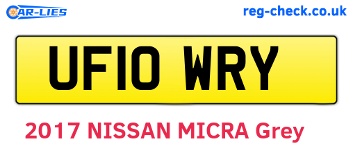 UF10WRY are the vehicle registration plates.