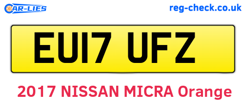 EU17UFZ are the vehicle registration plates.
