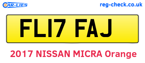 FL17FAJ are the vehicle registration plates.