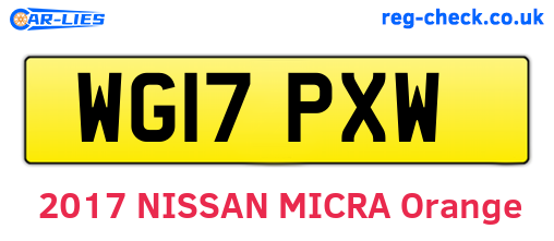 WG17PXW are the vehicle registration plates.