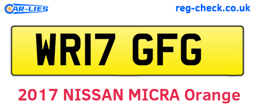 WR17GFG are the vehicle registration plates.