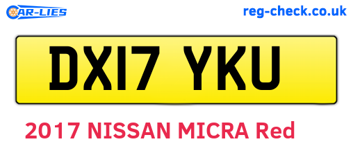 DX17YKU are the vehicle registration plates.