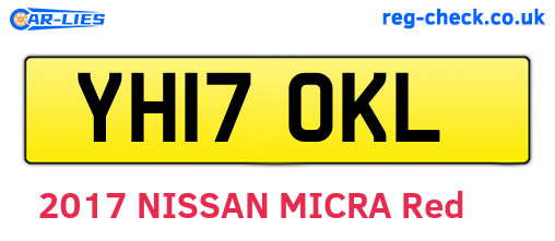 YH17OKL are the vehicle registration plates.