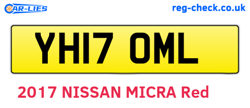 YH17OML are the vehicle registration plates.