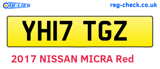 YH17TGZ are the vehicle registration plates.