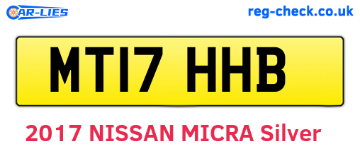 MT17HHB are the vehicle registration plates.