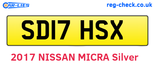 SD17HSX are the vehicle registration plates.