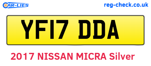 YF17DDA are the vehicle registration plates.