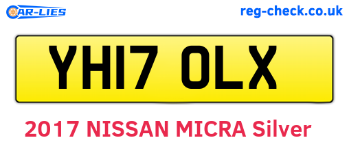 YH17OLX are the vehicle registration plates.