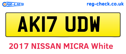 AK17UDW are the vehicle registration plates.