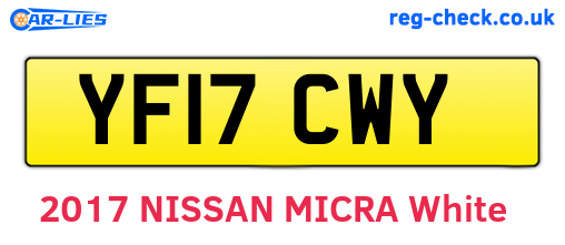 YF17CWY are the vehicle registration plates.
