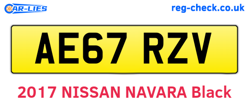AE67RZV are the vehicle registration plates.