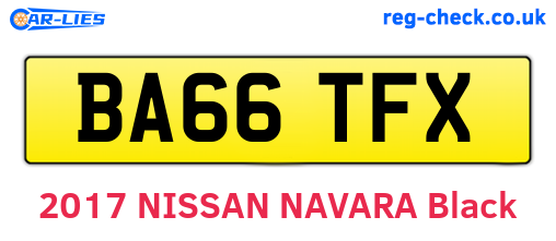 BA66TFX are the vehicle registration plates.