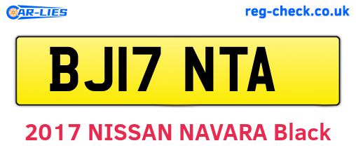 BJ17NTA are the vehicle registration plates.