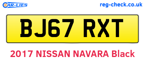 BJ67RXT are the vehicle registration plates.