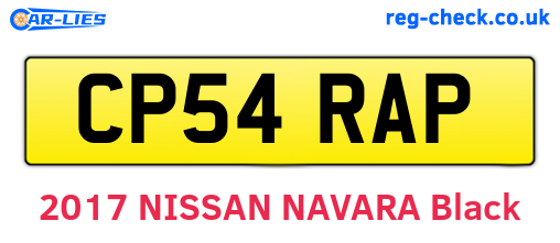 CP54RAP are the vehicle registration plates.