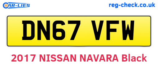 DN67VFW are the vehicle registration plates.