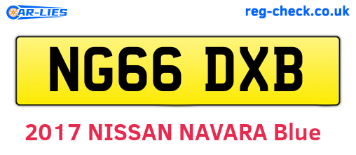 NG66DXB are the vehicle registration plates.