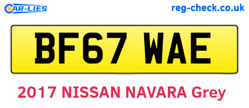 BF67WAE are the vehicle registration plates.