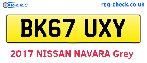 BK67UXY are the vehicle registration plates.