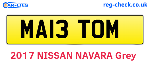 MA13TOM are the vehicle registration plates.