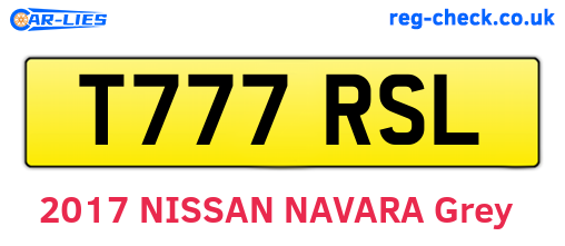 T777RSL are the vehicle registration plates.