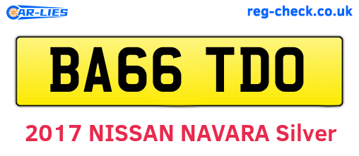 BA66TDO are the vehicle registration plates.