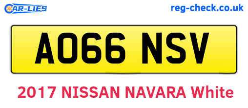 AO66NSV are the vehicle registration plates.