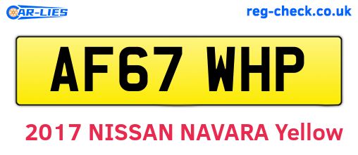 AF67WHP are the vehicle registration plates.