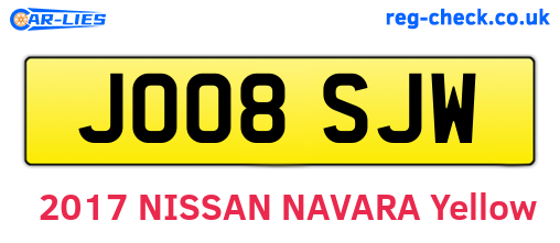 JO08SJW are the vehicle registration plates.