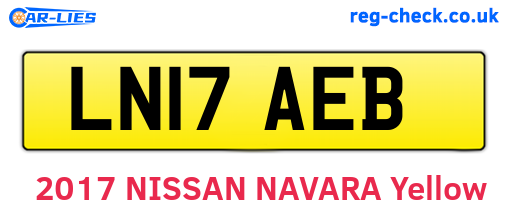 LN17AEB are the vehicle registration plates.