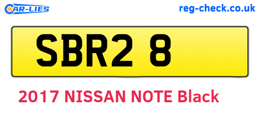 SBR28 are the vehicle registration plates.