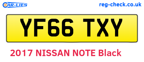 YF66TXY are the vehicle registration plates.