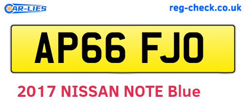 AP66FJO are the vehicle registration plates.