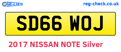 SD66WOJ are the vehicle registration plates.