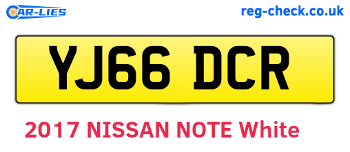 YJ66DCR are the vehicle registration plates.