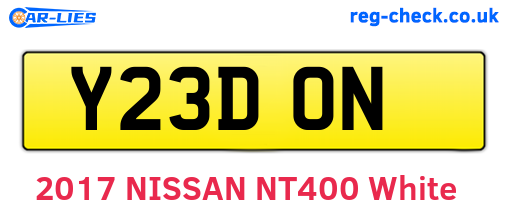 Y23DON are the vehicle registration plates.