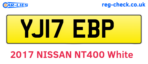 YJ17EBP are the vehicle registration plates.