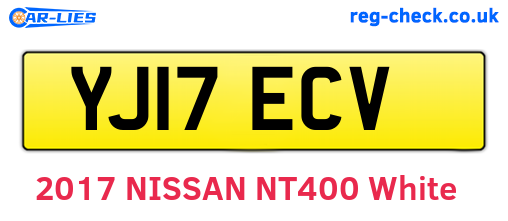 YJ17ECV are the vehicle registration plates.