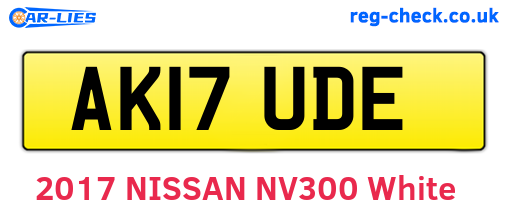 AK17UDE are the vehicle registration plates.