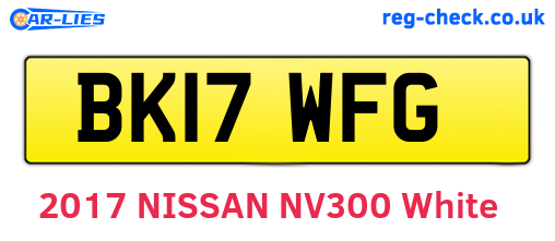 BK17WFG are the vehicle registration plates.