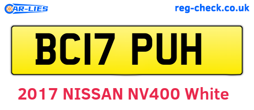 BC17PUH are the vehicle registration plates.